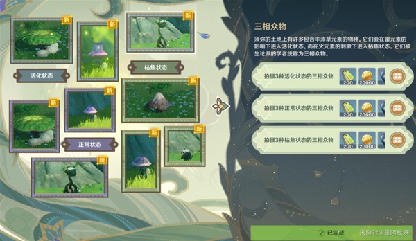 原神掠影拾真第二天怎么拍摄 掠影拾真第二关三相众物拍摄一览