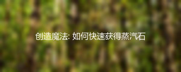 创造魔法如何快速获得蒸汽石
