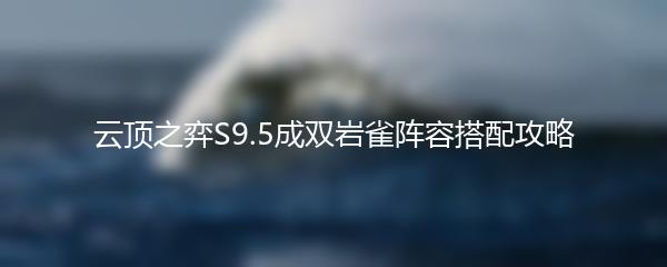 云顶之弈S9.5成双岩雀阵容搭配攻略