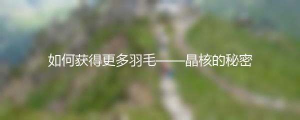 晶核怎么获得更多羽毛-晶核获取羽毛技巧