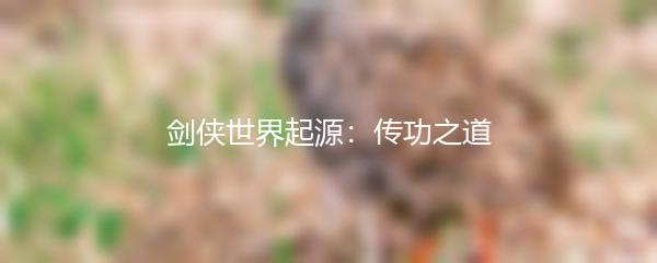 剑侠世界起源传功之道