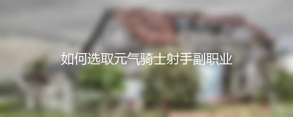 如何选取元气骑士射手副职业