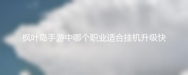 枫叶岛手游中哪个职业适合挂机升级快