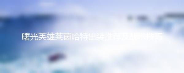 曙光英雄莱茵哈特出装推荐及战术技巧