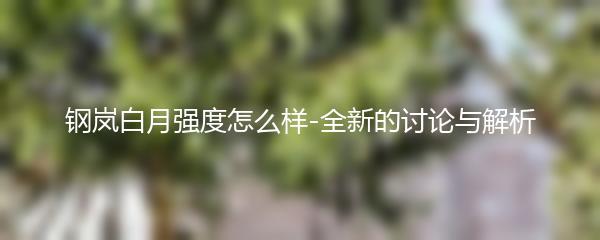 钢岚白月强度怎么样 全新的讨论与解析
