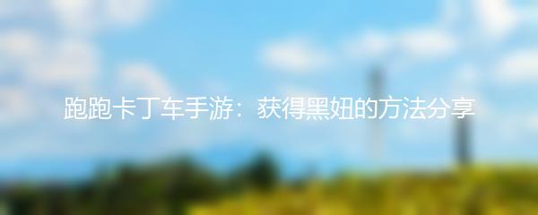 跑跑卡丁车手游获得黑妞的方法分享