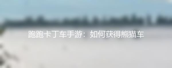 跑跑卡丁车手游如何获得熊猫车