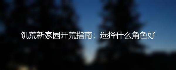 饥荒新家园开荒指南 选择什么角色好