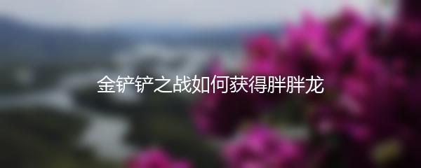 金铲铲之战如何获得胖胖龙