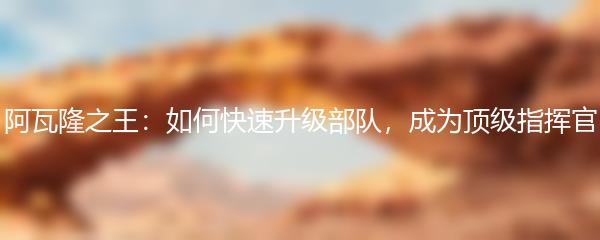 阿瓦隆之王：如何快速升级部队，成为顶级指挥官
