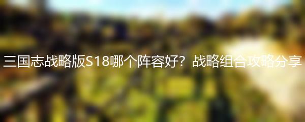 三国志战略版S18哪个阵容好？战略组合攻略分享