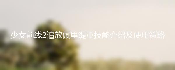 少女前线2追放佩里缇亚技能介绍及使用策略