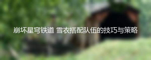崩坏星穹铁道 雪衣搭配队伍的技巧与策略
