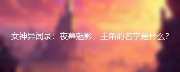 女神异闻录：夜幕魅影，主角的名字是什么？
