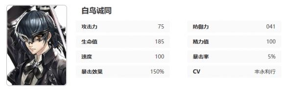 女神异闻录：夜幕魅影白鸟诚司图鉴一览