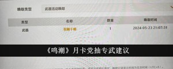 鸣潮月卡党抽专武建议