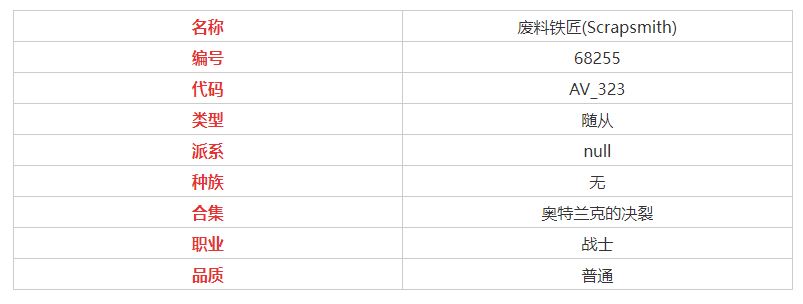 炉石传说废料铁匠属性介绍