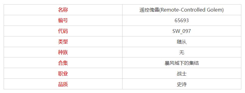 炉石传说遥控傀儡属性介绍