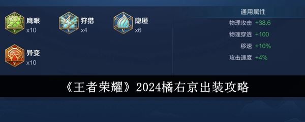 王者荣耀2024橘右京出装攻略